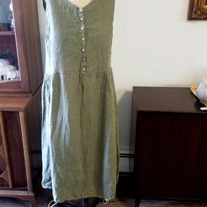 Nina Kendosa Of Paris Linen Dress Italy OS
